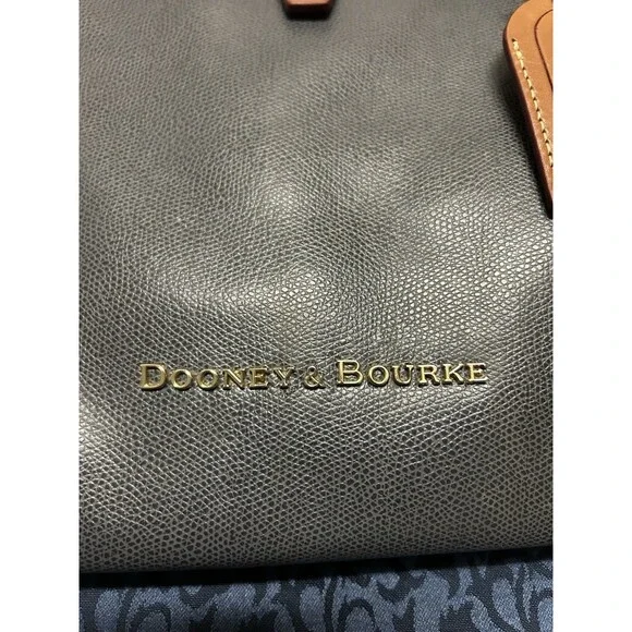 Dooney & Bourke Shelby Shopper Tote Gray Tan Leather Shoulder Bag Satchel Purse - Picture 10 of 16